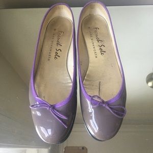 French Sole Patent Leather Lilac Ballet Flats